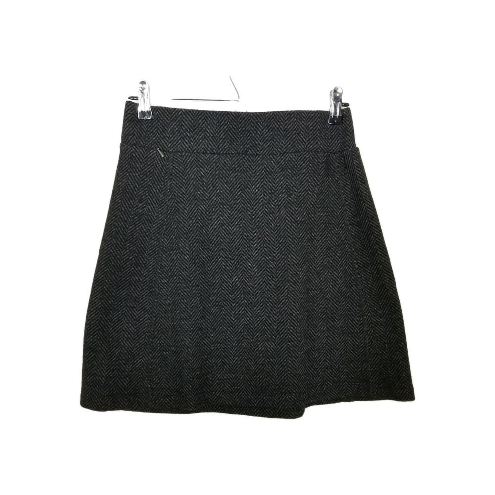 Ibex Merino Wool Herringbone Skirt Sz XS Gray Mini Pull On Outdoor